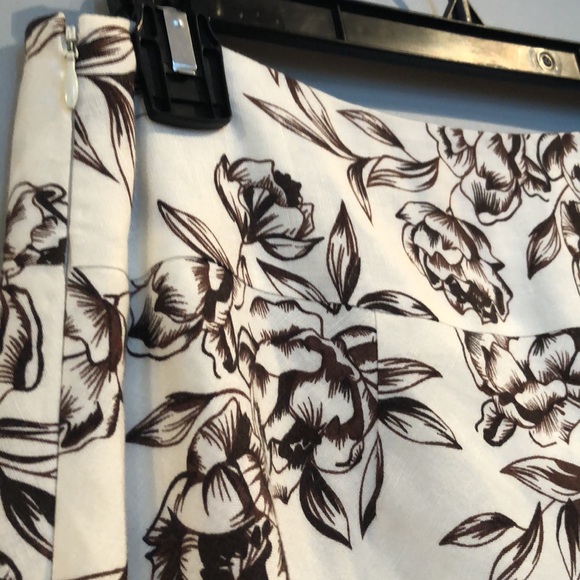 Ann Taylor Cream brown A-Line Midi Skirt size 2 linen blend Y2K last price drop - Picture 4 of 7